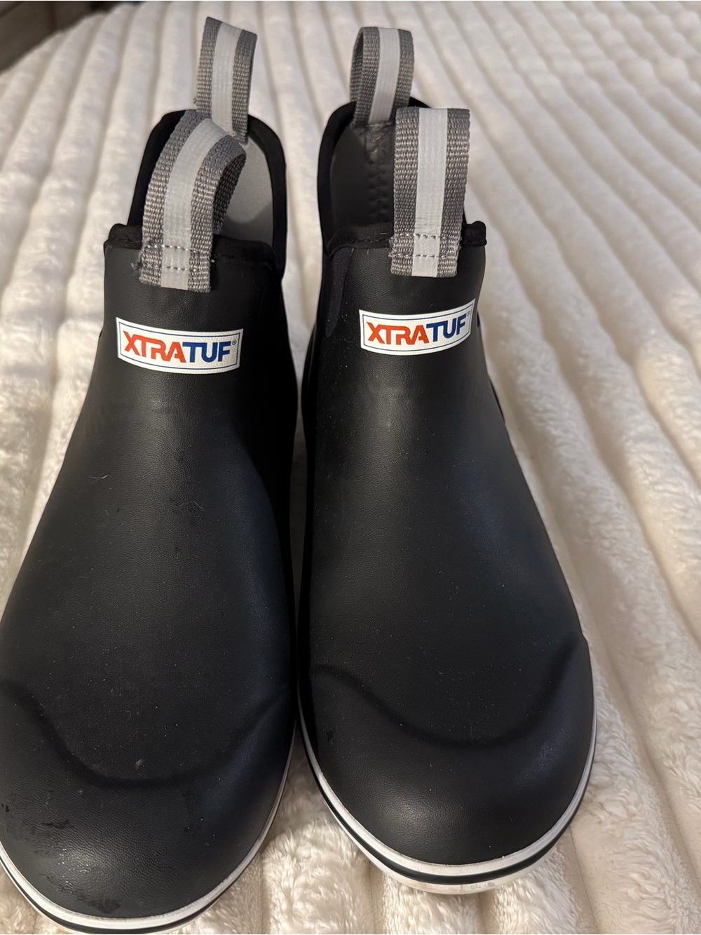 XTRATUF Men's Black Ankle Deck Boots - Slip-On Boat Shoes